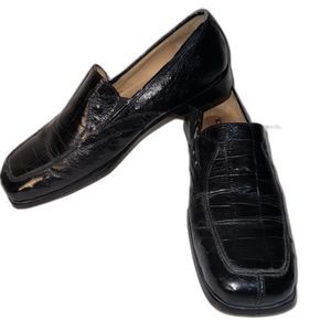 Florsheim Men’s Shoes 14D Barletta Ostrich Croc Leather Black 11790